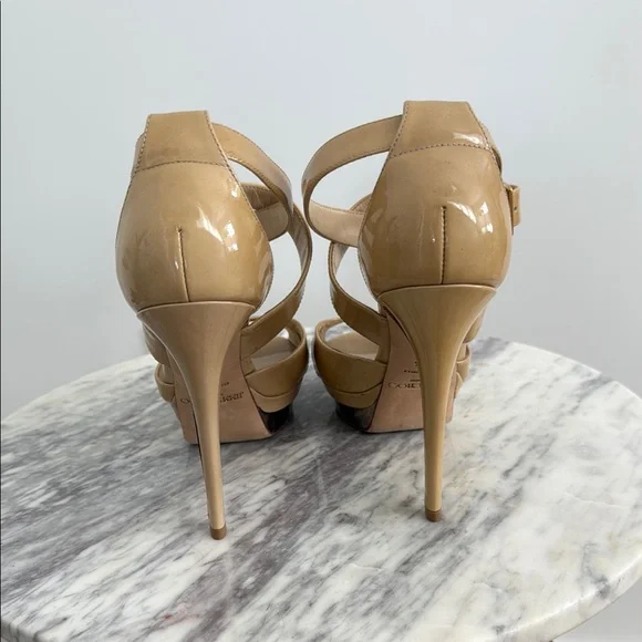 Jimmy Choo Tan Patent Leather Heels - Picture 5 of 11